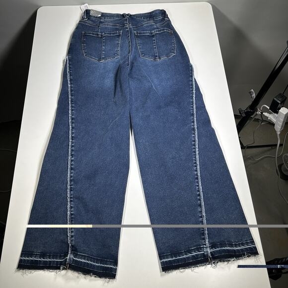 Wit & Wisdom Jeans Women’s 4 Wide Leg High Rise Raw Hem Y2K Denim NWT - Picture 5 of 16